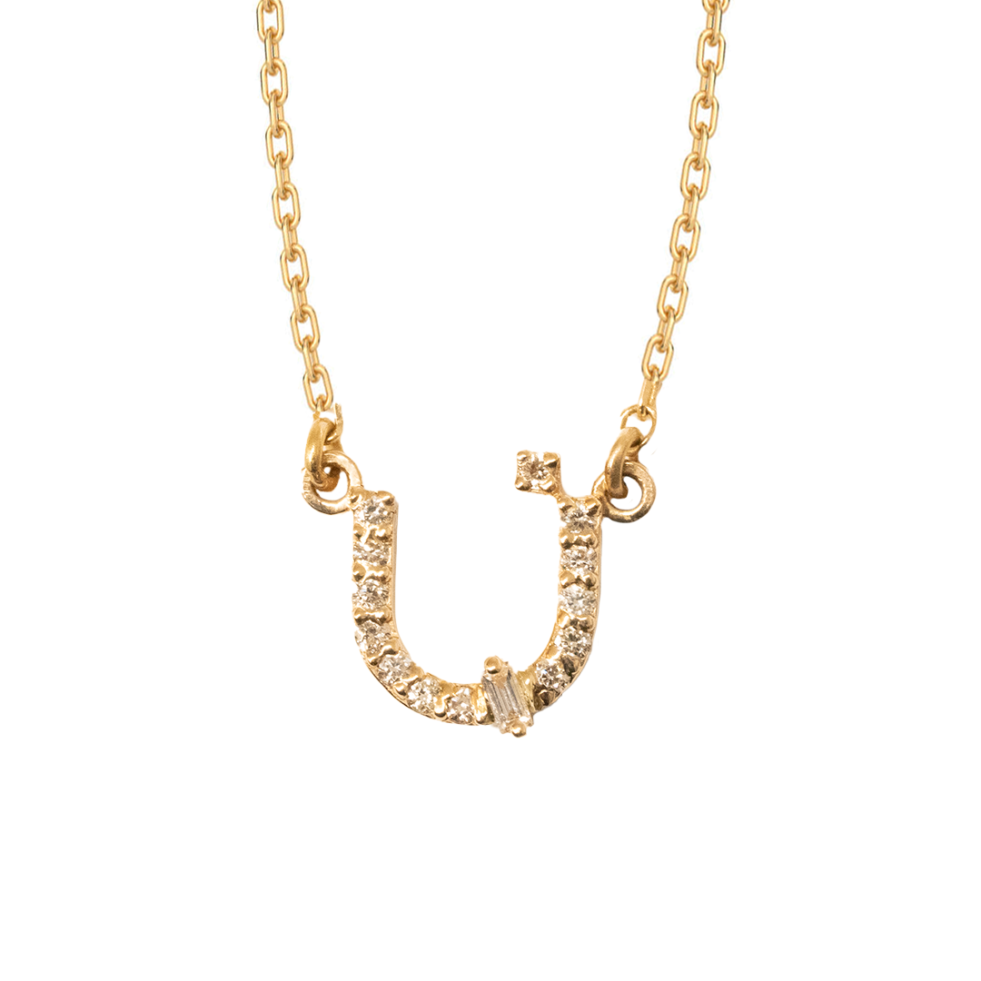 CA–LOVE–GRAPHY NECKLACE - SINGLE LETTER - PAVED - ن