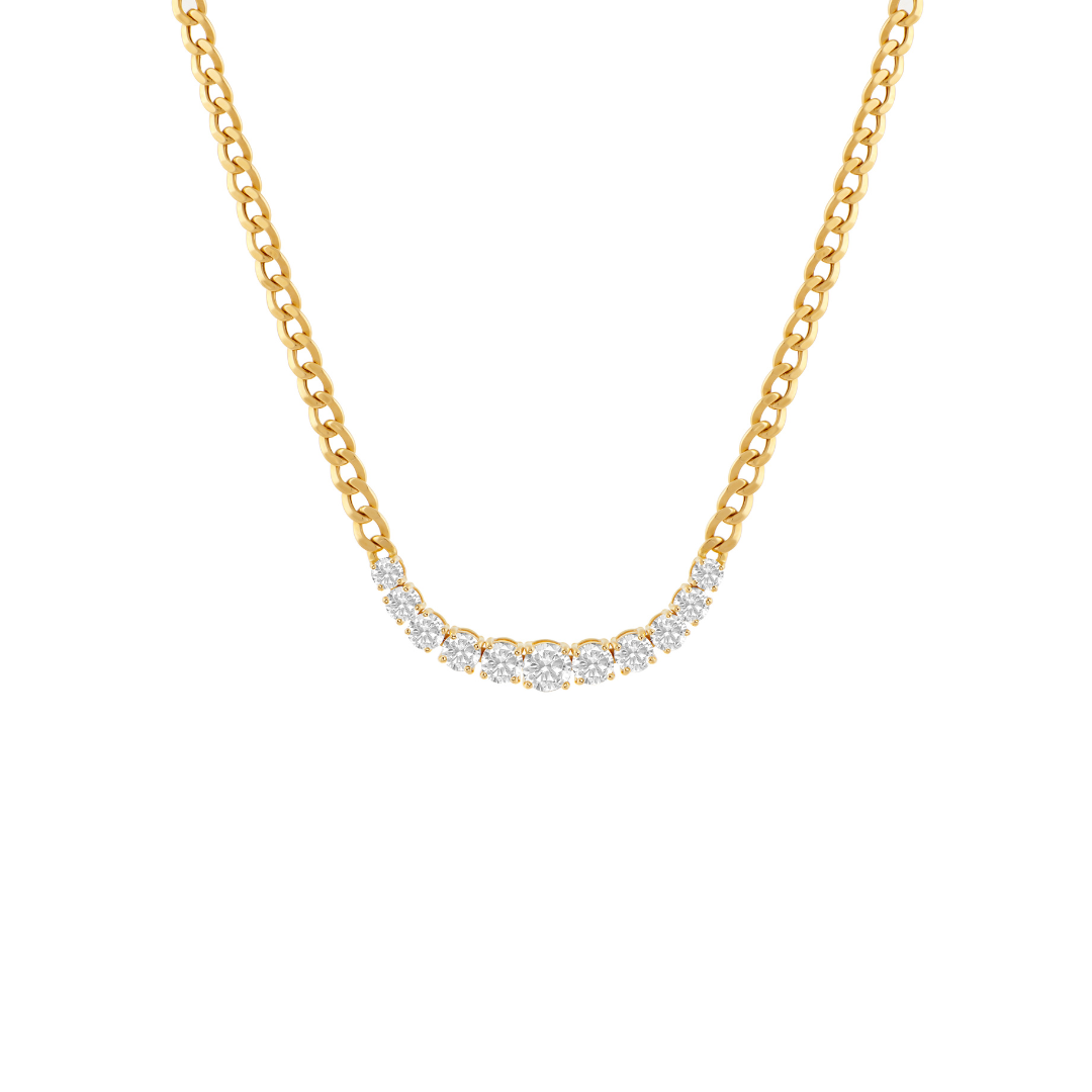 Tennis Necklace 11 diamonds - Yellow Gold