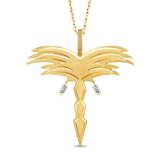 Golden- Palm Pendant - Yellow - Charmaleena Jewellery