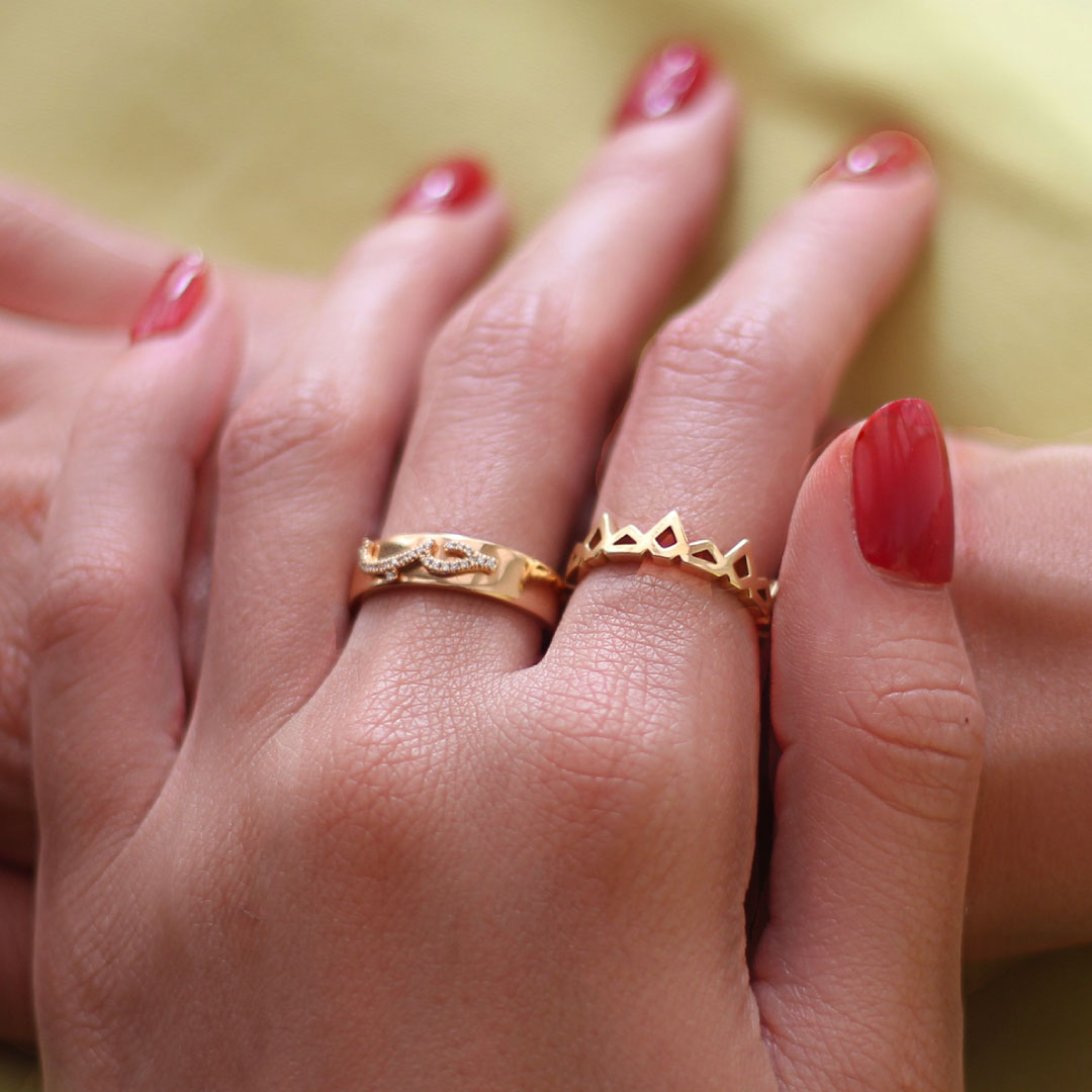 Ca-love-graphy Love Band Yellow Gold - Charmaleena Jewellery