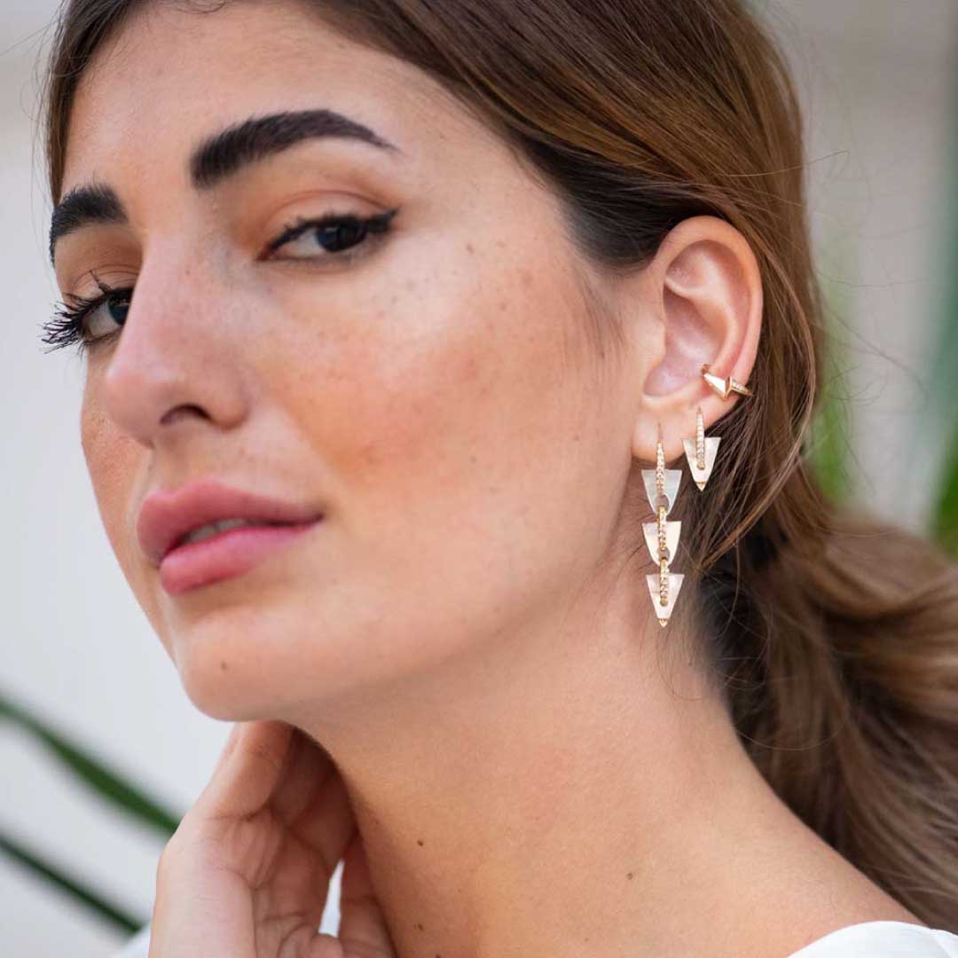 Edges of Nature Earrings - White - Charmaleena Jewellery