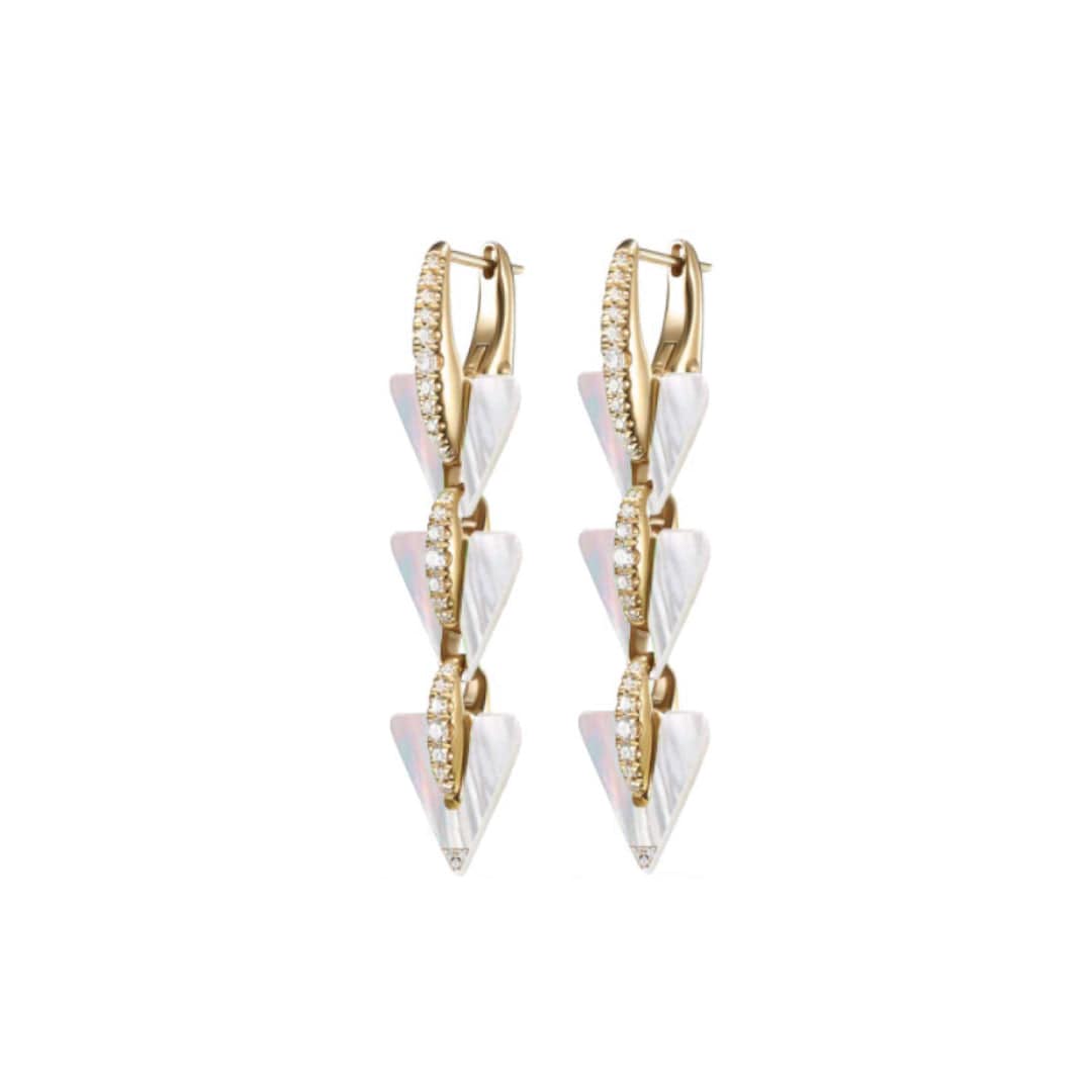 Edges of Nature Earrings - White - Charmaleena Jewellery