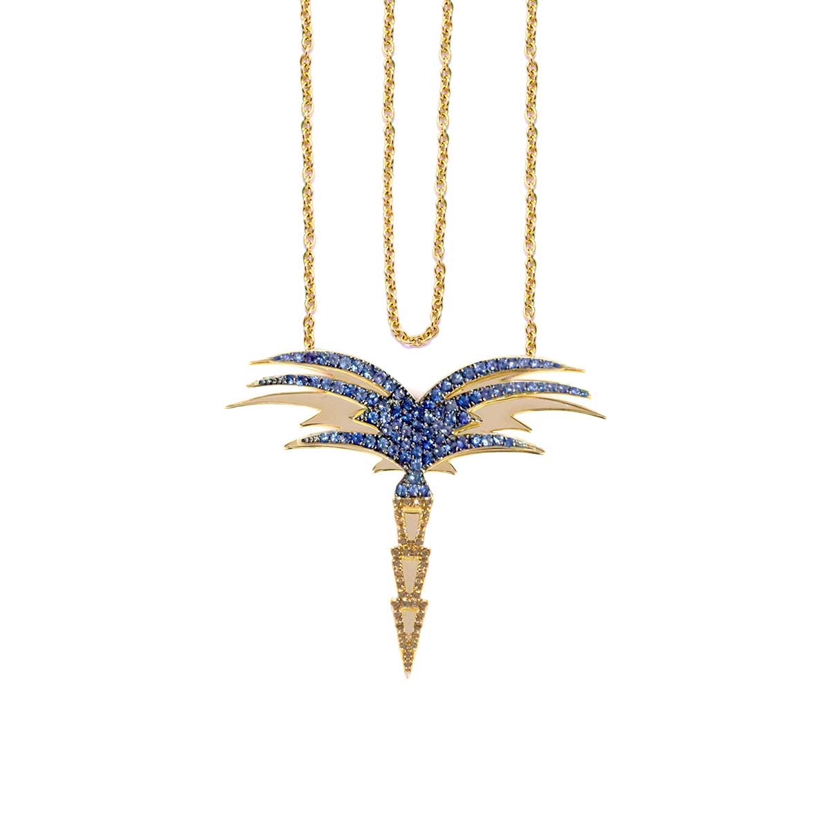 Edges of Nautre Double Chain Necklace - Blue - Charmaleena Jewellery