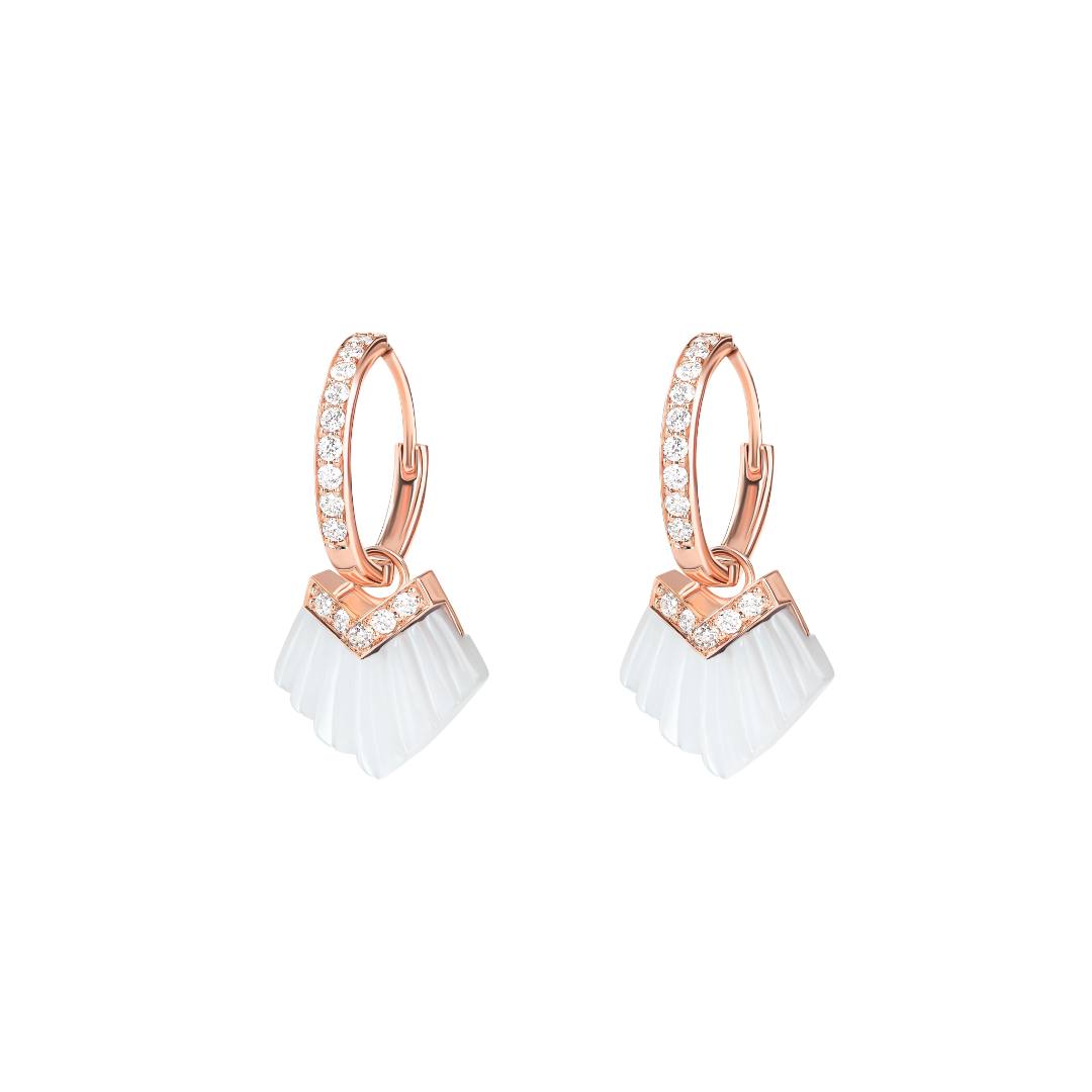 Elements Ear Huggie Earrings - White - Charmaleena Jewellery