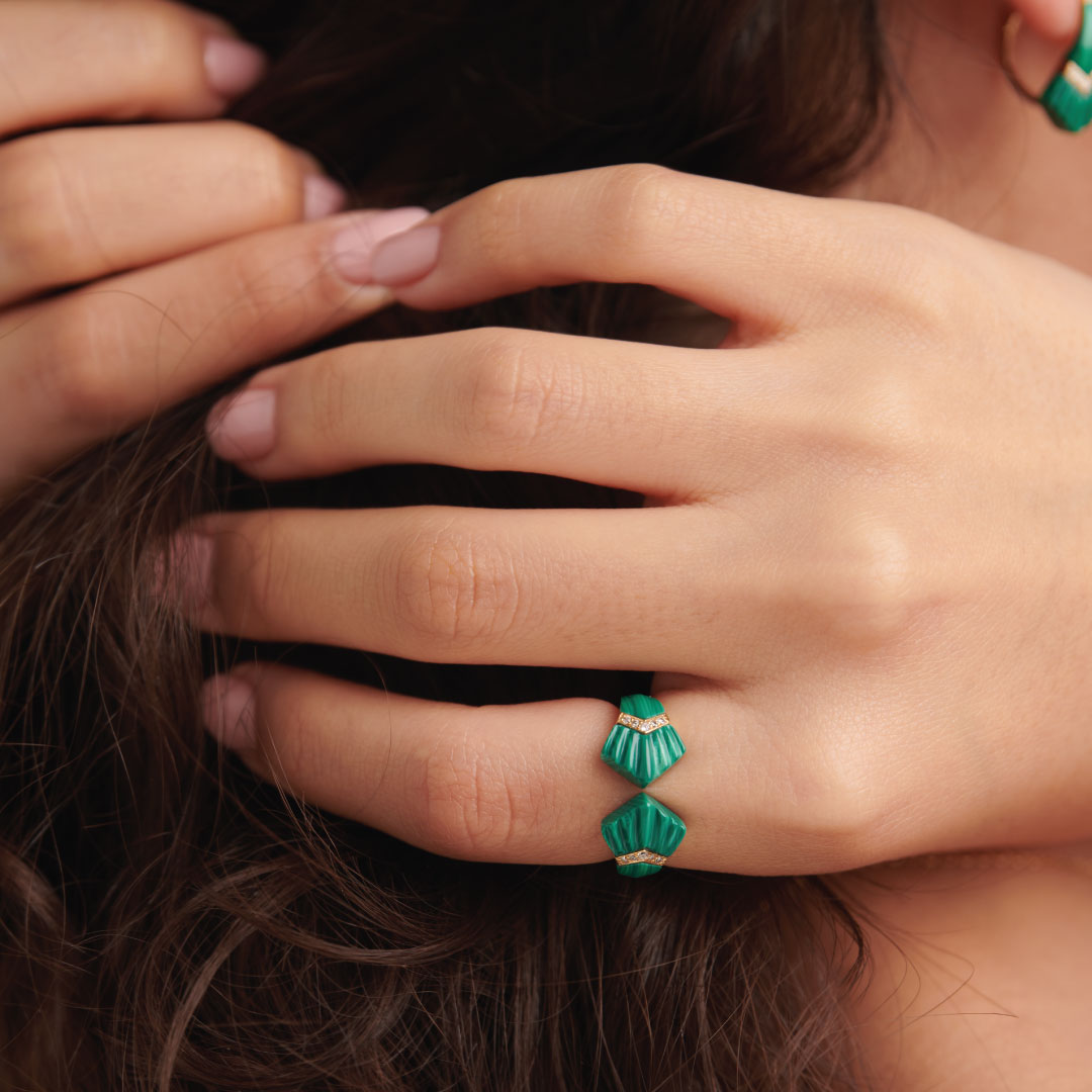 Elements Ring - Green - Charmaleena Jewellery