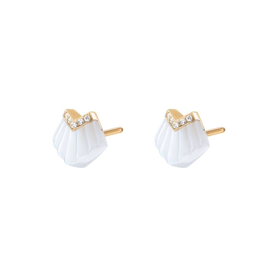 Elements Studs Earrings - White - Charmaleena Jewellery