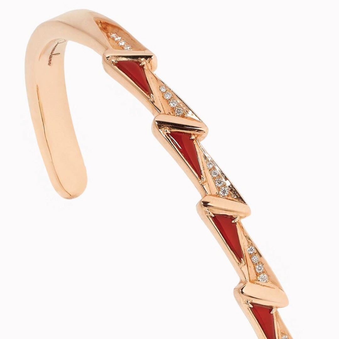 Energy Cuff Bracelet - Red - Charmaleena Jewellery