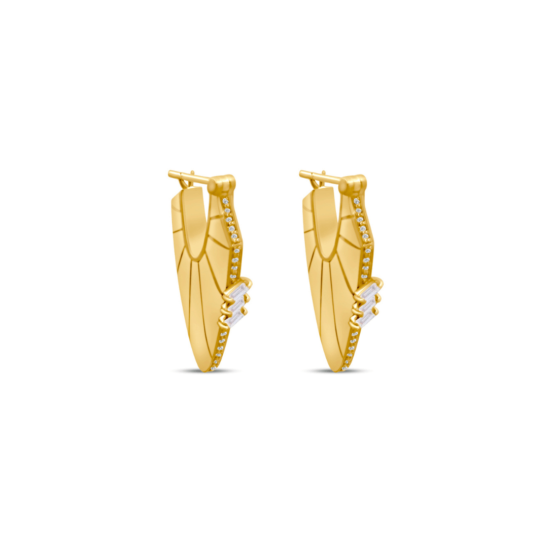 Golden Shield Earrings - Charmaleena Jewellery