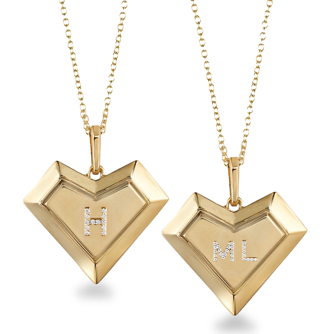 My Heart Medallion- Custom Special edition - One Letter - Charmaleena Jewellery - Diamond Jewellery - My Heart