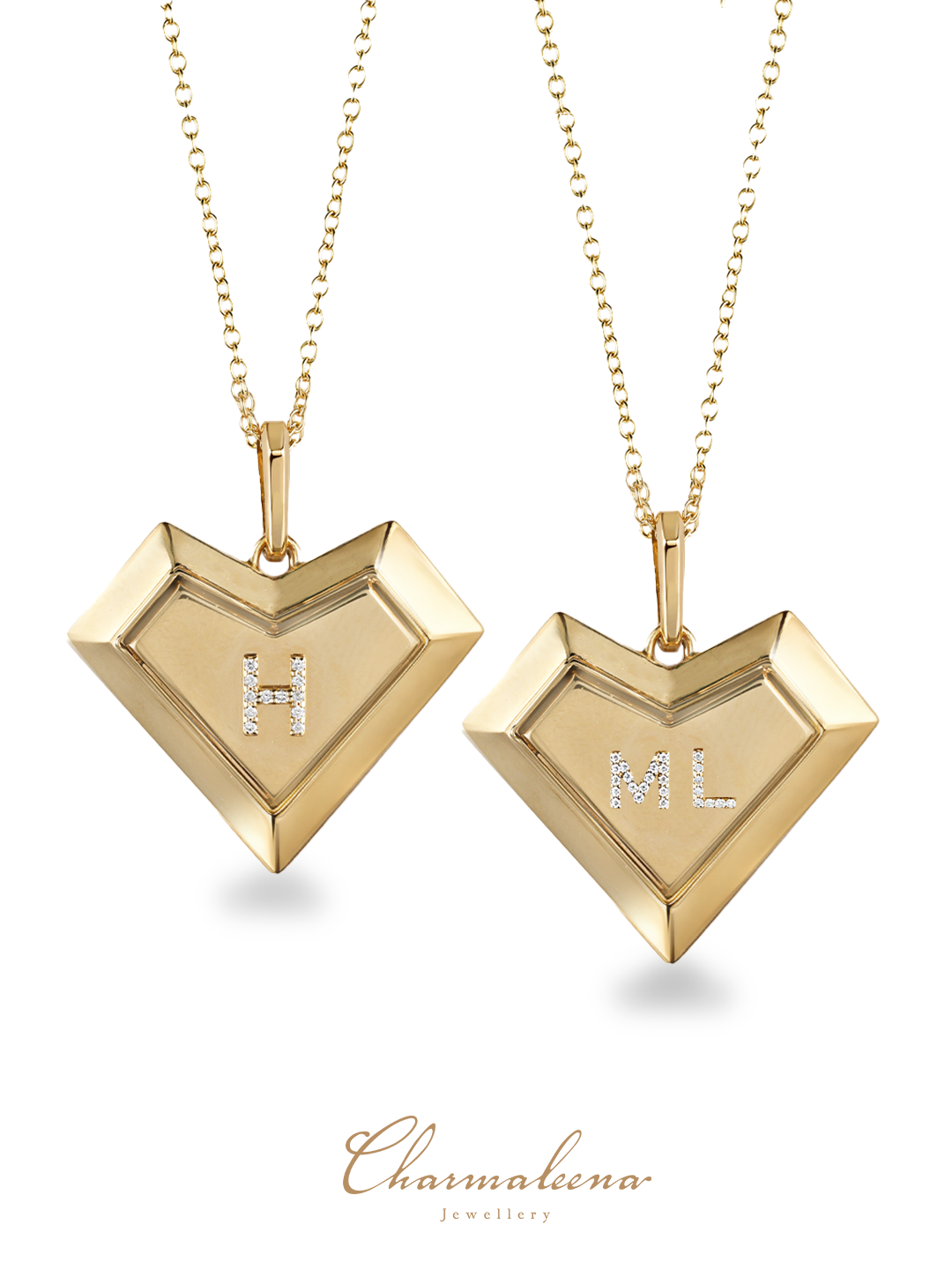 My Heart Medallion- Custom Special edition - Two Letter - Charmaleena Jewellery - Diamond Jewellery - My Heart