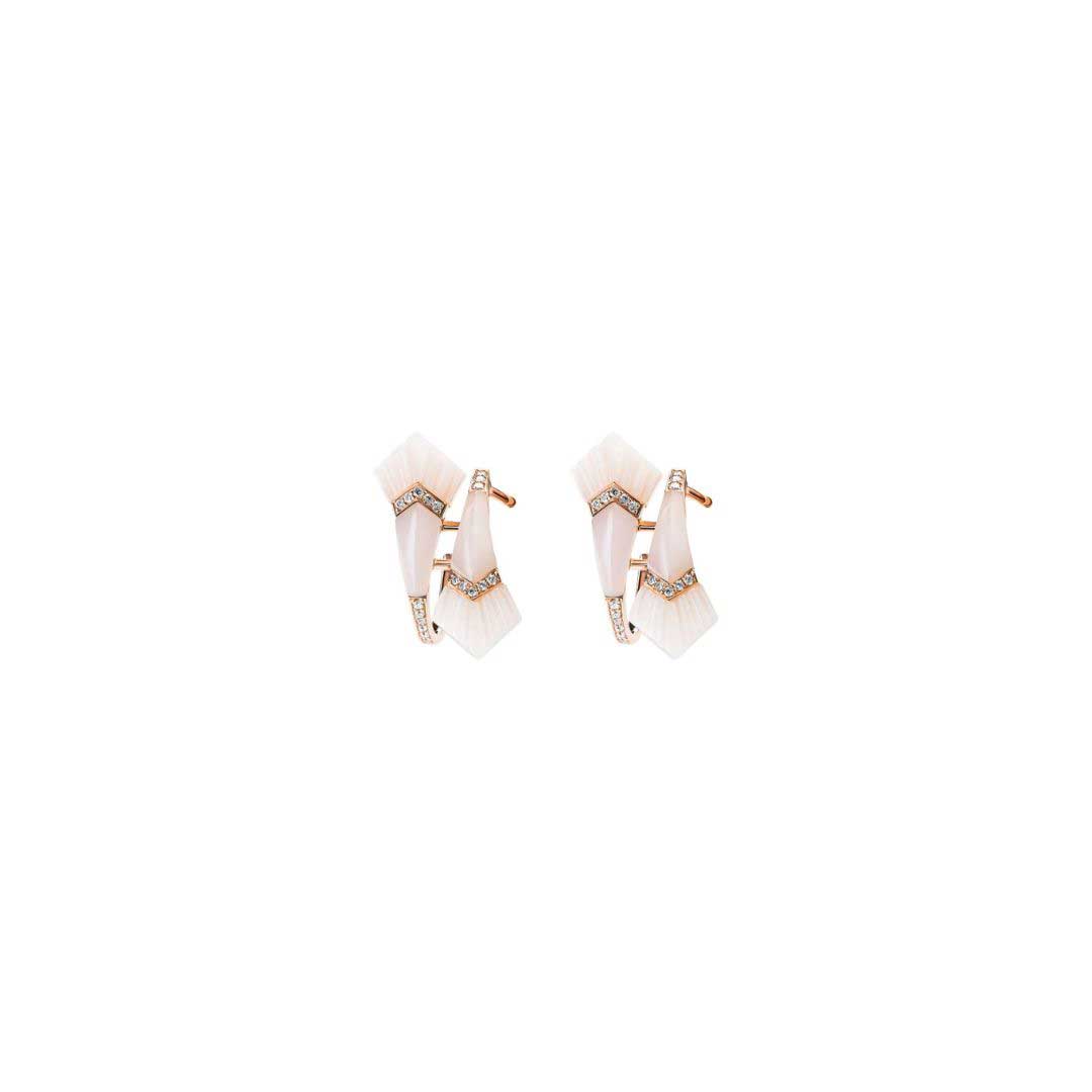 Elements Small Hoop Earrings - Pink