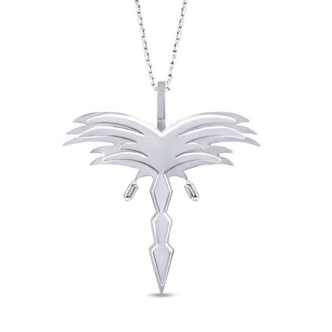 Golden - Palm Pendant - White - Charmaleena Jewellery