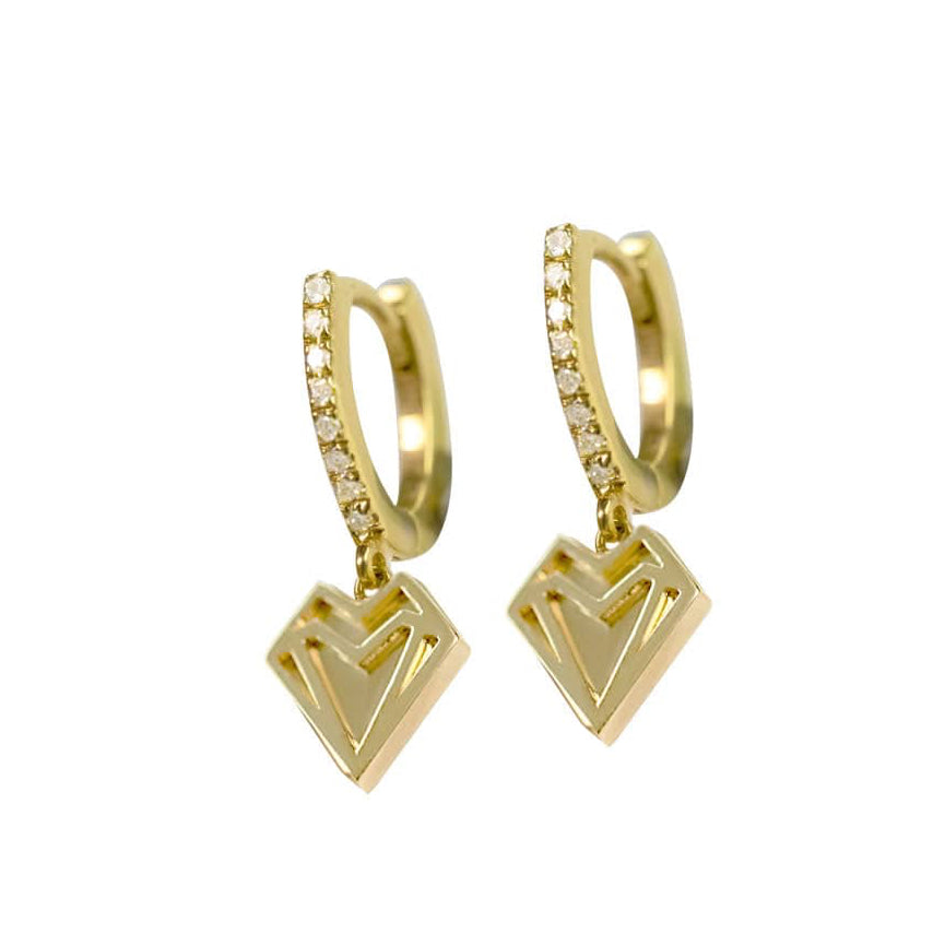 My Heart Petite Hoop Earrings. - Charmaleena Jewellery