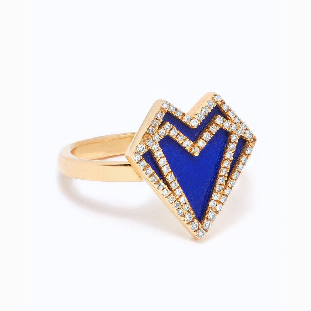 My Heart Ring - Yellow - Blue - Charmaleena Jewellery