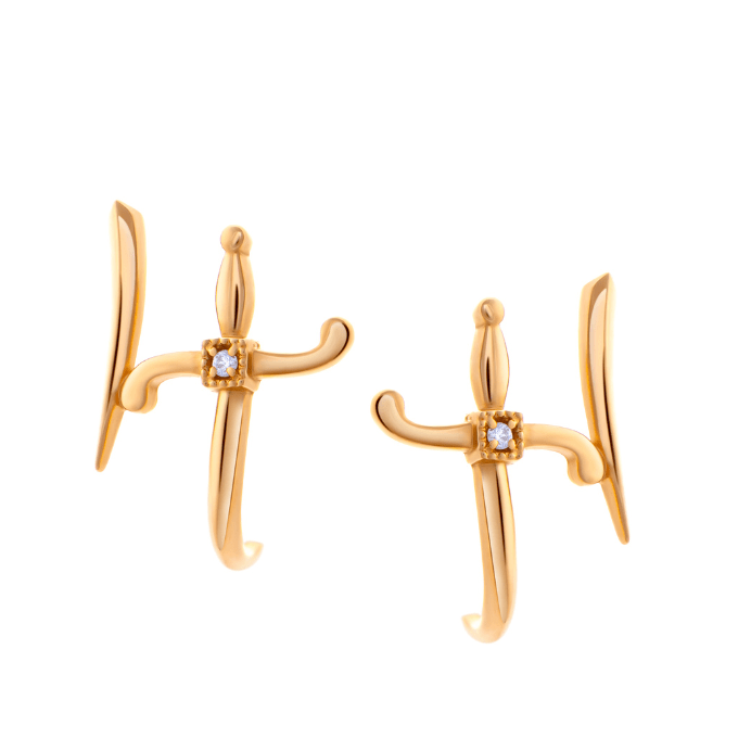 Swords of Love Earring - Yellow - Charmaleena Jewellery