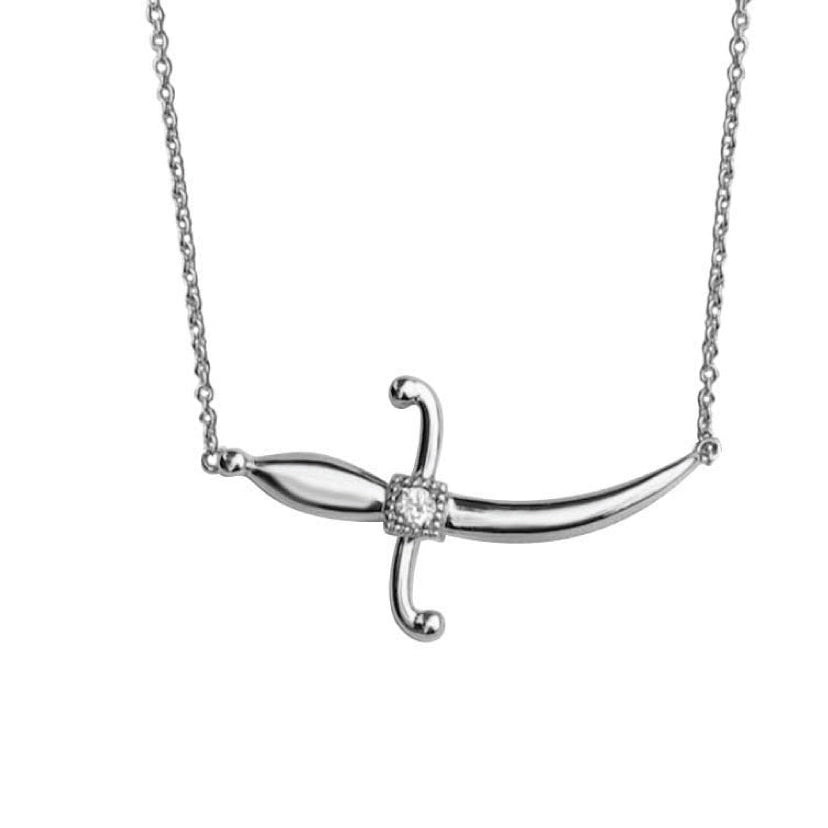 Swords Of Love Necklace - White - Charmaleena Jewellery