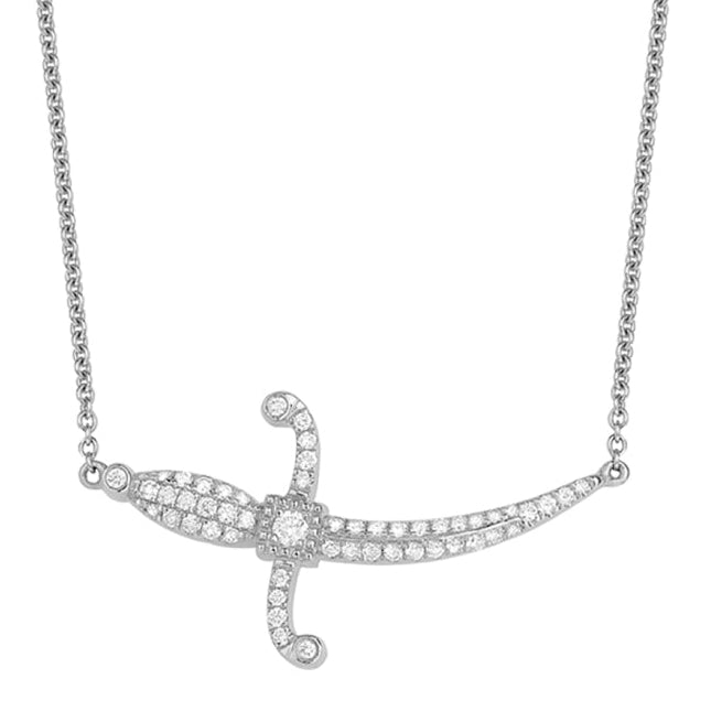 Swords Of Love Necklace - Pave - White - Charmaleena Jewellery