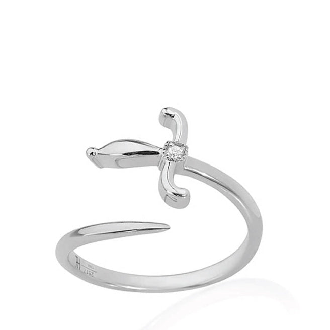 Swords of Love Ring - White - Charmaleena Jewellery