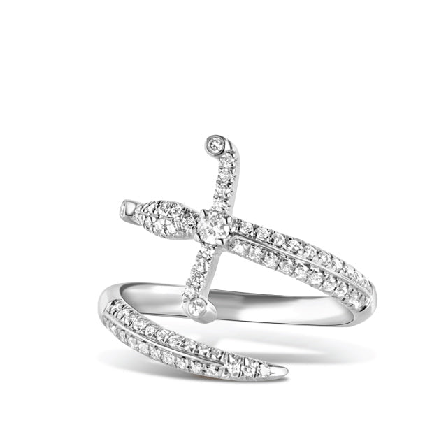 Swords of Love Ring - Pave - White - Charmaleena Jewellery