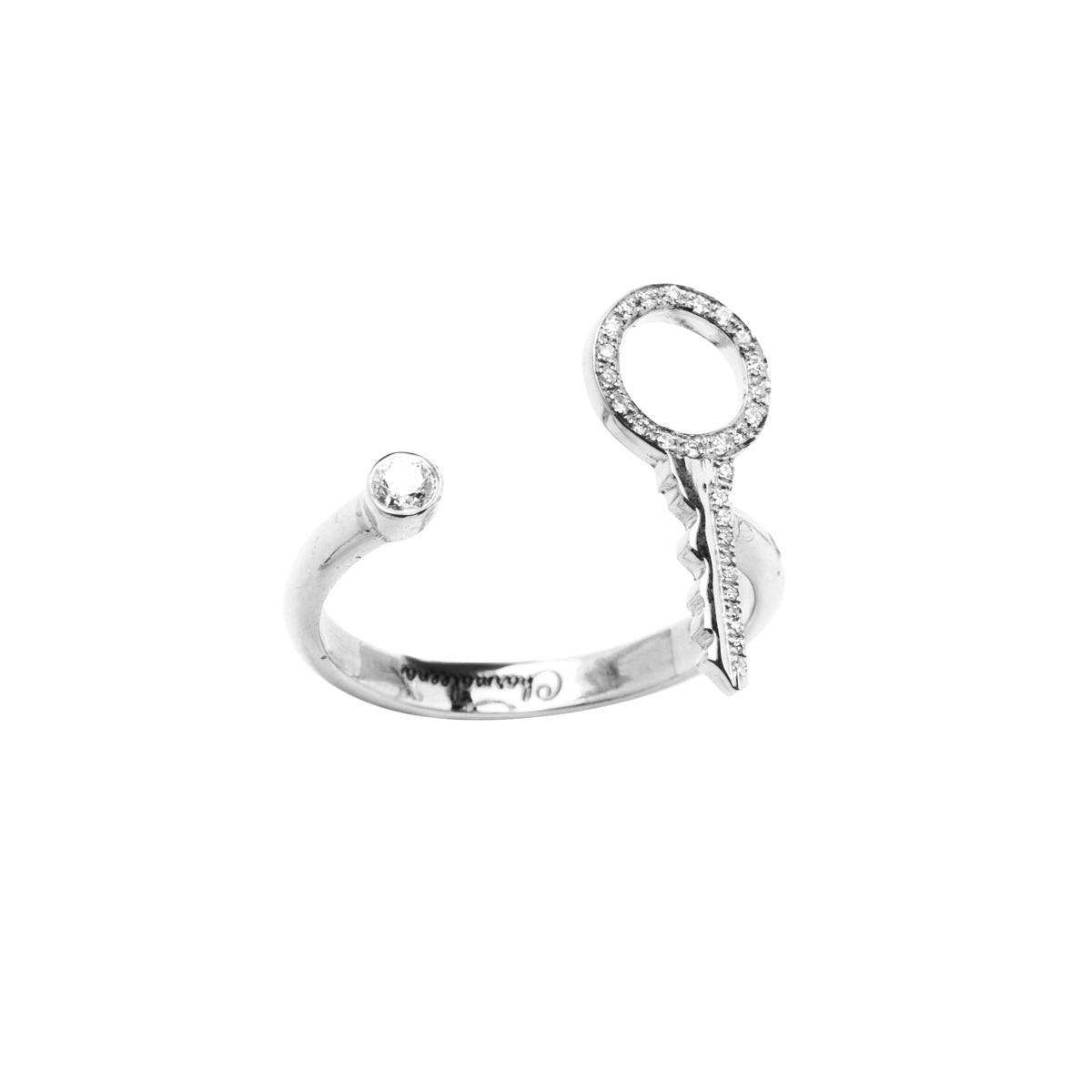 Key To My Heart Ring White Gold